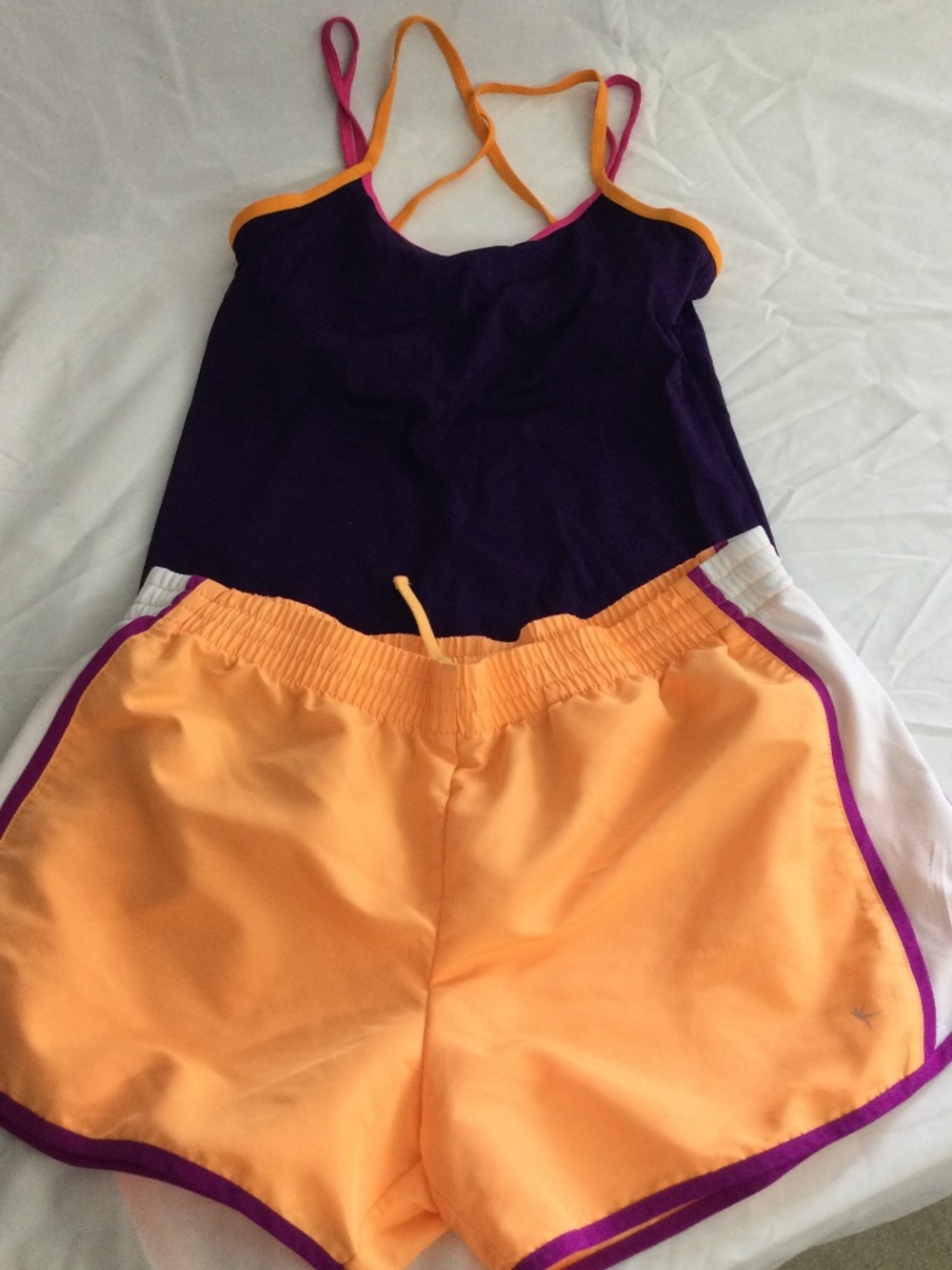 Danskins Athletic Shorts & Champions Tank Top, both size Large